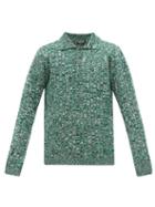Matchesfashion.com Joseph - Variegated Ribbed Cotton-blend Sweater - Mens - Green Multi