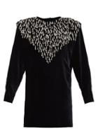 Matchesfashion.com Isabel Marant - Gabasi Beaded Velvet Mini Dress - Womens - Black
