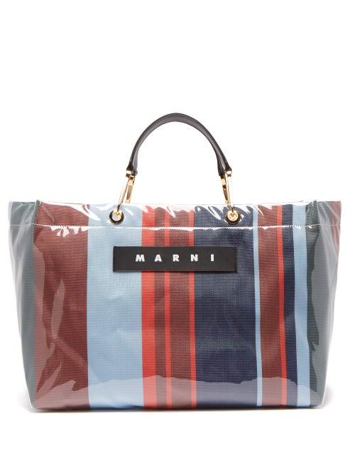 Matchesfashion.com Marni - Glossy Grip Large Pvc Tote Bag - Womens - Blue Multi