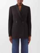 Toteme - Double-breasted Wool Jacket - Womens - Black
