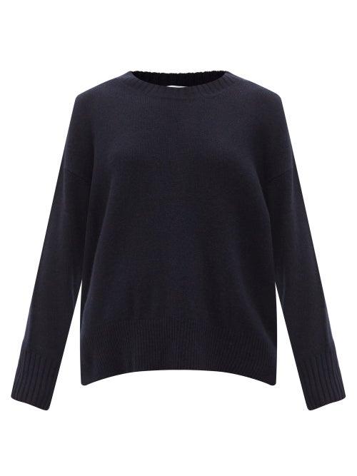Allude - Round-neck Cashmere Sweater - Womens - Navy