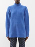 See By Chlo - Oversized Wool-blend Roll-neck Sweater - Womens - Blue
