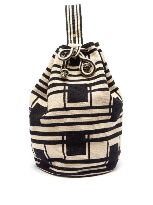 Matchesfashion.com Guanabana - Tula Arish Stripe-woven Bucket Bag - Mens - Black Multi