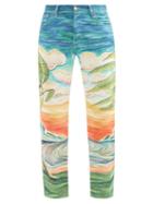 Matchesfashion.com Casablanca - Huakai Beach-print Jeans - Mens - Multi