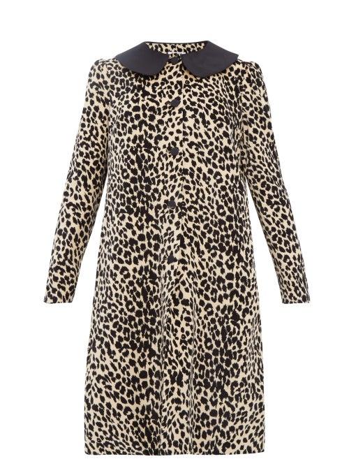 Matchesfashion.com Batsheva - Leopard Print Cotton Velvet Swing Coat - Womens - Leopard