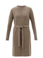 Raey - Recycled Cashmere-blend Ribbed Knee-length Dress - Womens - Beige