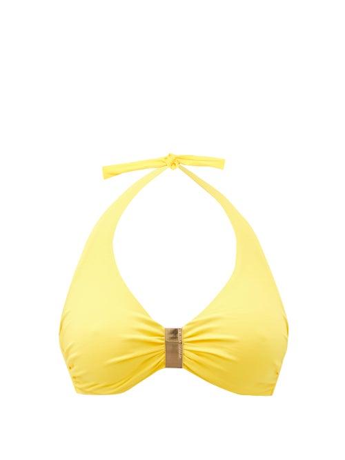 Matchesfashion.com Melissa Odabash - Provence Halterneck Underwired Bikini Top - Womens - Yellow