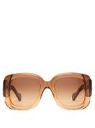 Matchesfashion.com Balenciaga - Bb Logo Square Acetate Sunglasses - Womens - Brown