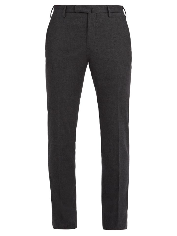 Incotex Slim-fit Micro-check Cotton-blend Trousers