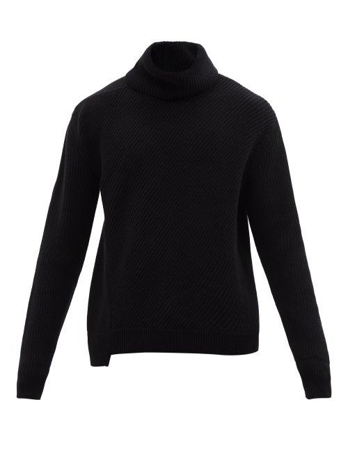Alexander Mcqueen - Ribbed Wool Roll-neck Sweater - Mens - Dark Grey
