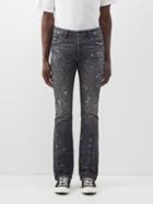 Purple Brand - Paint Spatter Straight-leg Jeans - Mens - Black Multi