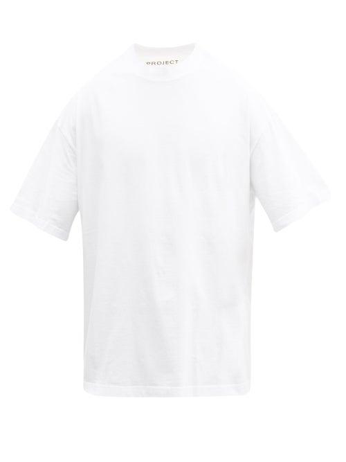 Matchesfashion.com Y/project - Cutout-back Oversized Organic-cotton T-shirt - Mens - White