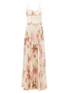Raquel Diniz - Capri Floral-print Chiffon Maxi Dress - Womens - Purple Multi