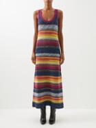 Chlo - Striped Upcycled-cashmere Knitted Maxi Dress - Womens - Multi