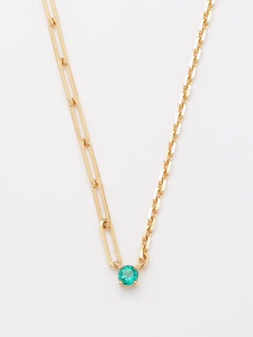 Yvonne Leon - Emerald & 18kt Gold Necklace - Mens - Gold