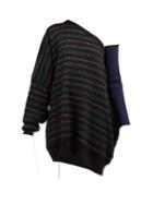 Matchesfashion.com Raf Simons - One Shoulder Striped Knitted Sweater - Womens - Black Multi