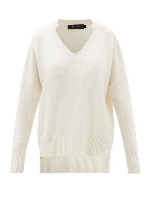 Lisa Yang - Ines V-neck Cashmere Sweater - Womens - Cream