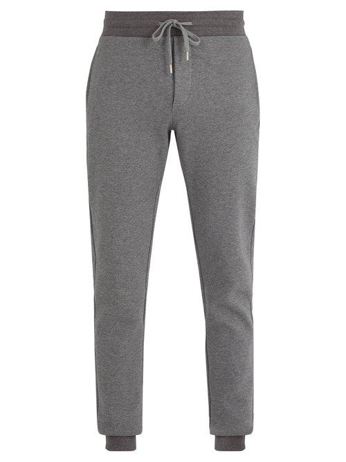 Matchesfashion.com Frescobol Carioca - Drawstring Waist Cotton Blend Track Pants - Mens - Dark Grey