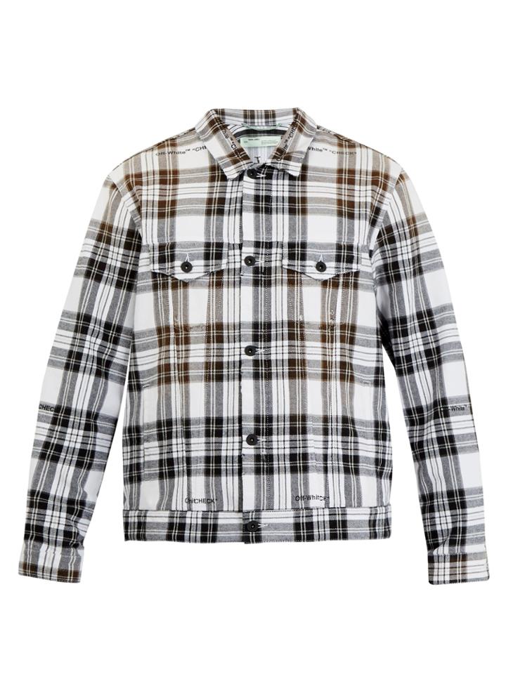 Off-white Check-print Two-pocket Jacket