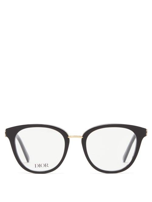 Dior - 30montaignemini Round Acetate Glasses - Womens - Black