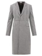 Matchesfashion.com Alexander Mcqueen - Single Breasted Checked Wool Twill Overcoat - Mens - Black White