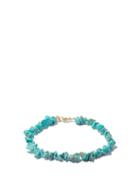Hermina Athens - Pink Sands Howlite Bead & Gold-plated Anklet - Womens - Blue