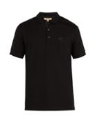Matchesfashion.com Burberry - Check Placket Cotton Piqu Polo Shirt - Mens - Black