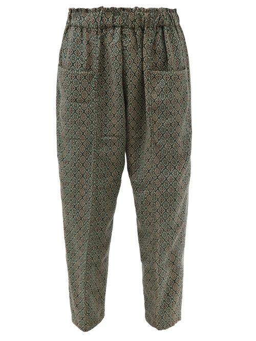 South2 West8 - Army String Cotton-jacquard Trousers - Mens - Multi