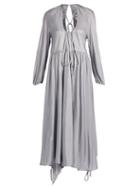Matchesfashion.com Vetements - Wrap Skirt Satin Jersey Midi Dress - Womens - Silver