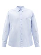 Martine Rose - Logo-embroidered Cotton Wrap Shirt - Mens - Blue