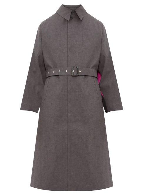 Matchesfashion.com Maison Margiela - X Mackintosh Flamingo Print Cotton Trench Coat - Mens - Grey