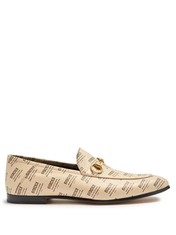 Gucci Brixton Logo-print Leather Loafers