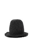 Matchesfashion.com Reinhard Plank Hats - Sixty Frayed Straw Bucket Hat - Womens - Black
