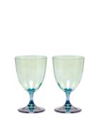 Matchesfashion.com Luisa Beccaria - Set Of Two Gradient Wine Glasses - Green