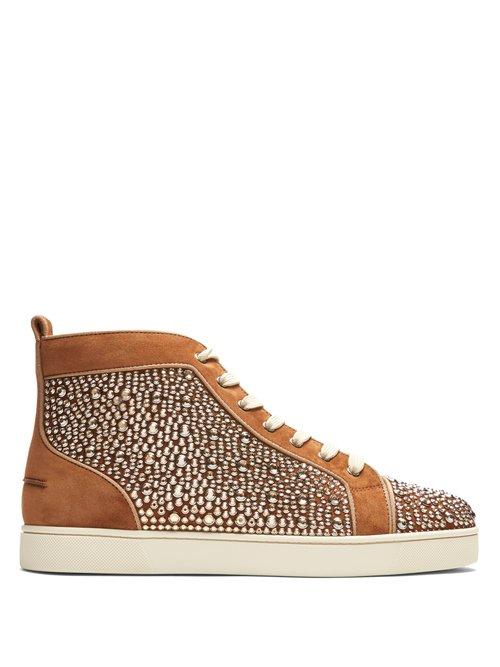 Matchesfashion.com Christian Louboutin - Louis Orlato High Top Leather Trainers - Mens - Brown Multi