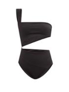 Haight - One Shoulder Cut-out Swimsuit - Womens - Black