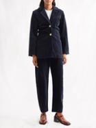 Ganni - Sky Captain Single-breasted Corduroy Jacket - Womens - Navy