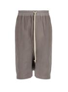 Matchesfashion.com Rick Owens - Pod Cotton, Linen And Wool Blend Shorts - Mens - Grey