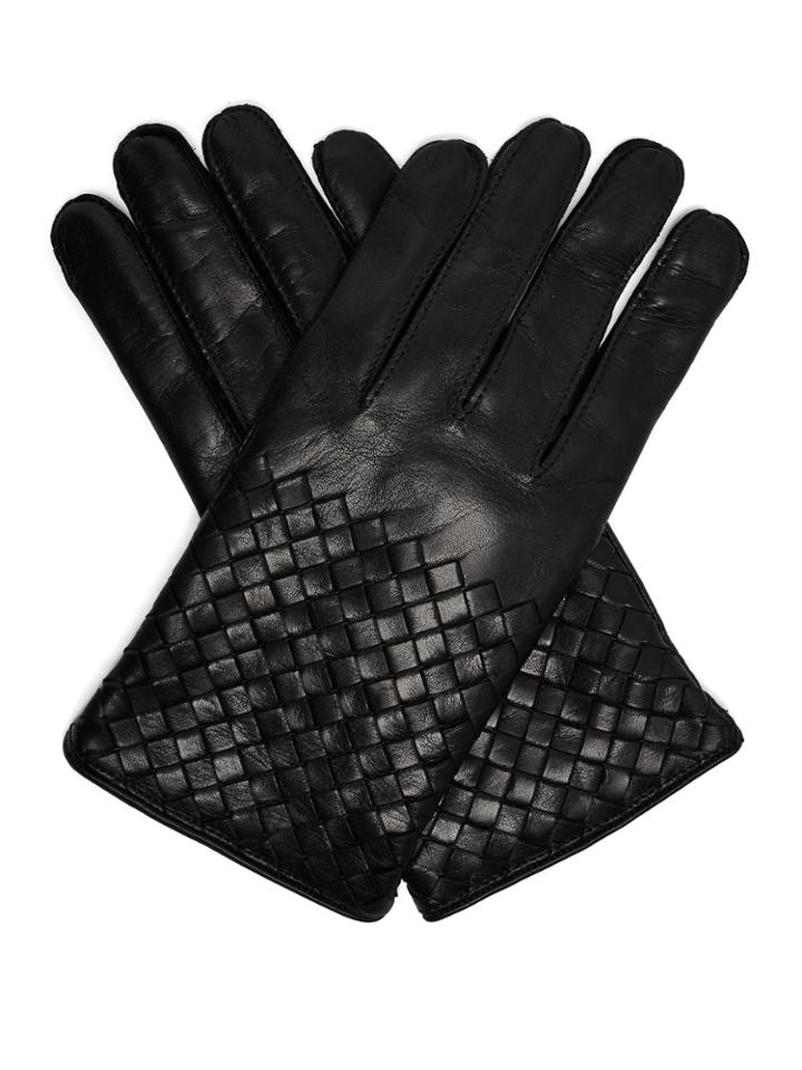Bottega Veneta Intrecciato-woven Leather Gloves