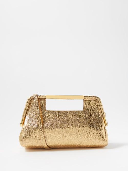 Demellier - The Seville Mini Leather Clutch Bag - Womens - Gold