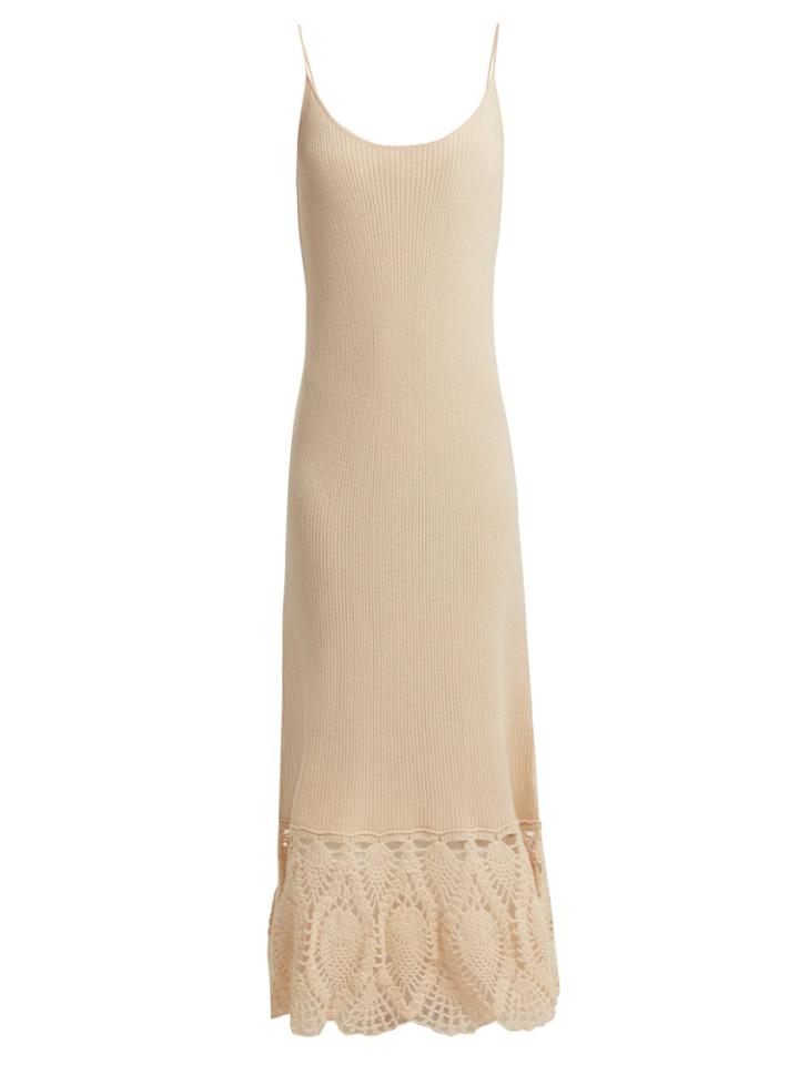 Ryan Roche Crochet-knitted Cashmere Camisole Dress