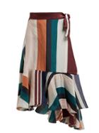 Matchesfashion.com Apiece Apart - Rosita High Rise Linen And Silk Blend Wrap Skirt - Womens - Multi