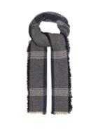 Matchesfashion.com Begg & Co. - Beaufort Wool Blend Fringed Scarf - Mens - Navy
