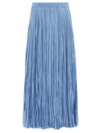 Joseph - Sanko Crinkle-pliss Silk-habotai Skirt - Womens - Light Blue