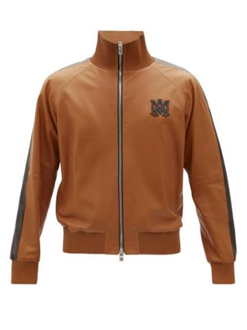 Matchesfashion.com Amiri - M.a. Logo-appliqu Plong-leather Track Jacket - Mens - Brown