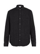 Matchesfashion.com Inis Mein - Checked Wool Blend Boucl Shirt - Mens - Navy Multi