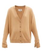 Matchesfashion.com Maison Margiela - Mitten-cuff Wool-blend Cardigan - Womens - Camel