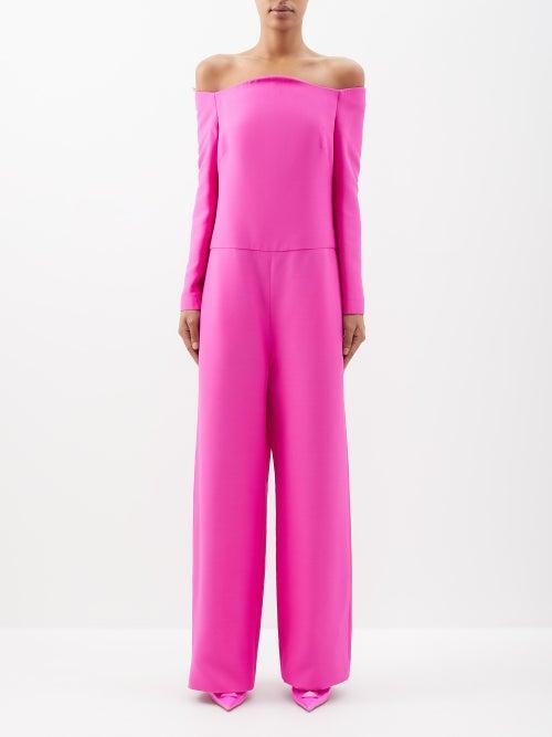 Valentino - Crepe Couture Wool-blend Jumpsuit - Womens - Pink