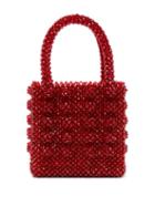 Matchesfashion.com Shrimps - Antonia Faux Pearl Embellished Bag - Womens - Dark Red