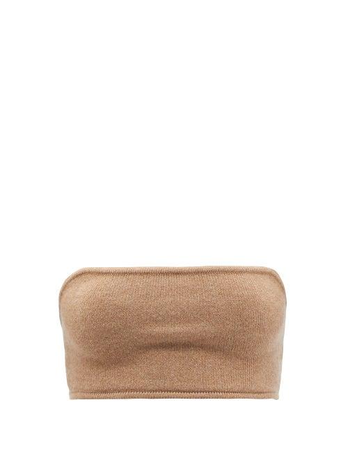 Lisa Yang - Selah Cropped Cashmere Bandeau Top - Womens - Light Brown